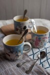 Turmeric ginger tea with lemon to boost your immune system and to fight cold, cough and sore throat.