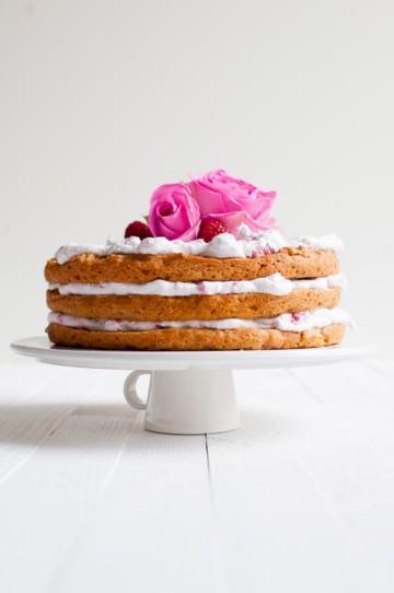 Vegan Apple Raspberry Layer Cake - The Queen of Delicious