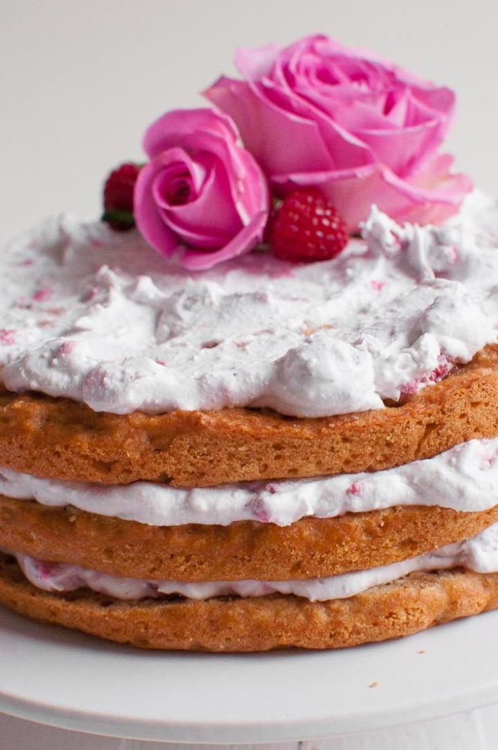 Vegan Apple Raspberry Layer Cake - The Queen of Delicious
