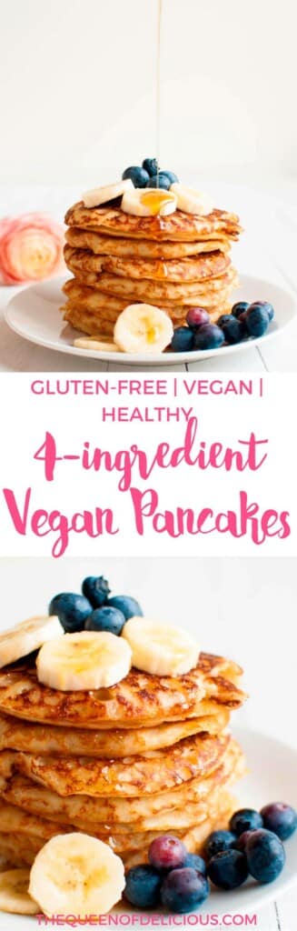 Vegan Pancakes - Only 4 Ingredients! | Vegan Breakfast | Gluten-free Recipe | Healthy Recipe