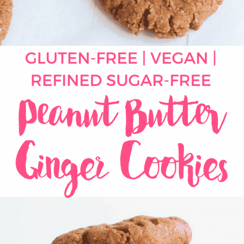 Peanut Butter Ginger Cookies | Vegan | Sugar-free baking | Gluten-free | Healthy recipe